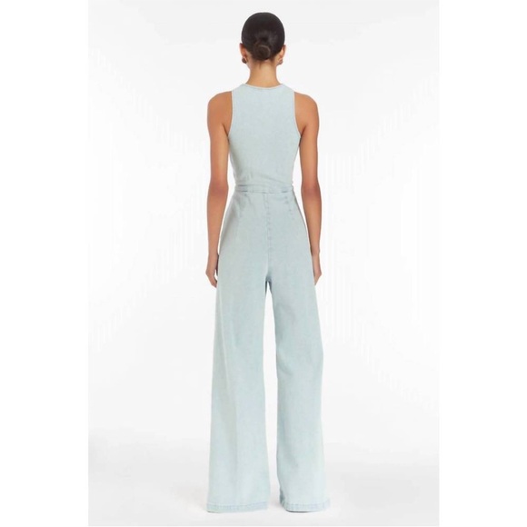 Light Blue Women's Denim Jumpsuit - Picture 2 of 3